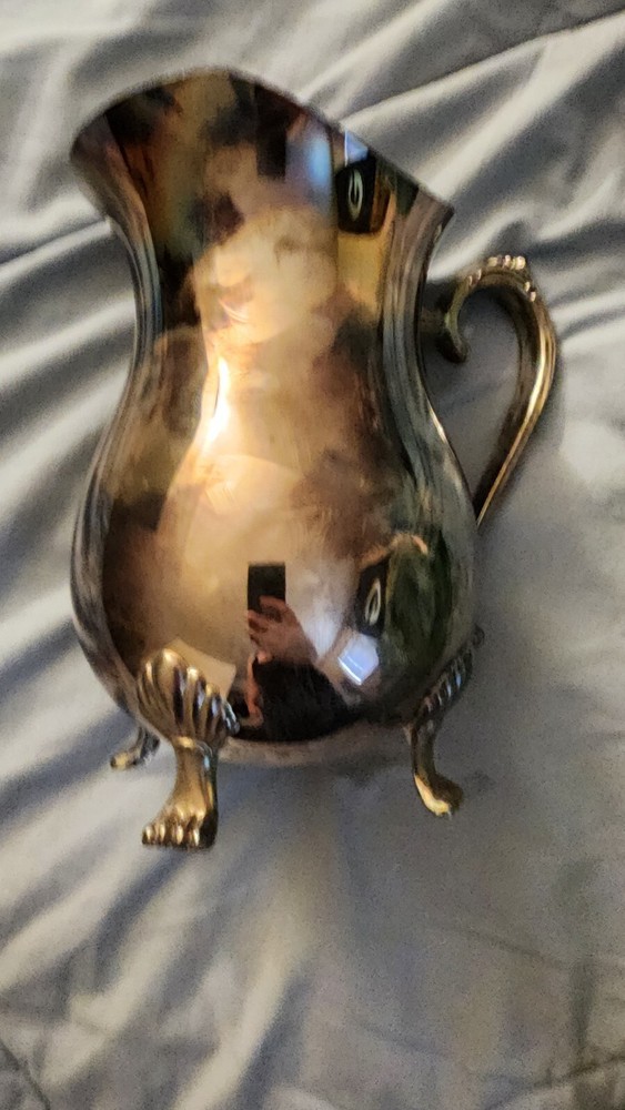 Vintage Leonard Silverplate Water Pitcher Four-Toe Claw Footed Ice Guard