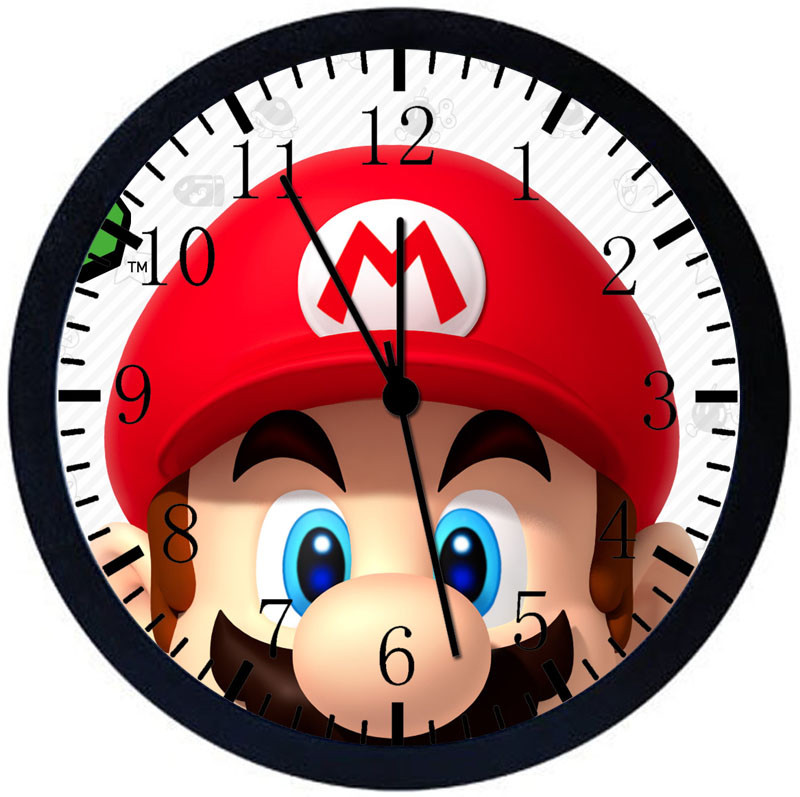 Super Mario Black Frame Wall Clock F63