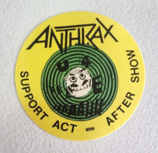 Anthrax 1988 Tour Backstage Pass