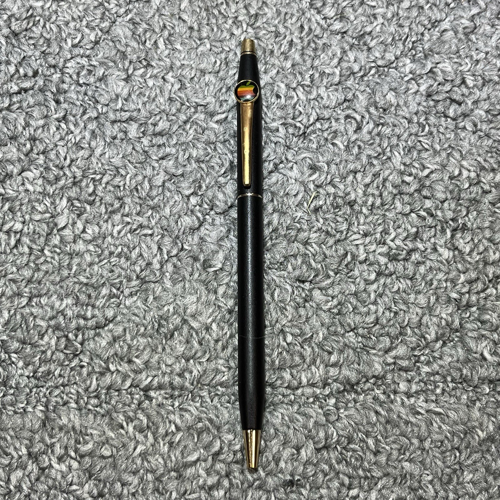 Vintage Cross Ballpoint Pen Rainbow Macintosh Apple Logo Black Gold