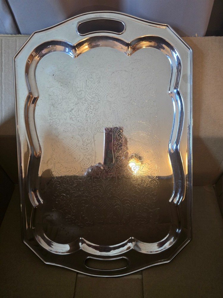 18 x 12 Silver-plated serving tray