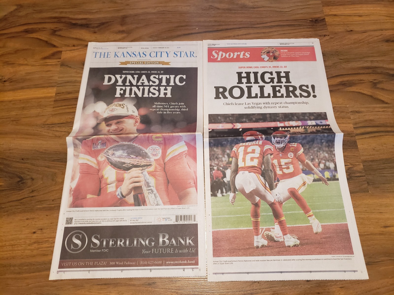 PATRICK MAHOMES 2024 SUPERBOWL LVIII 58 NEWSPAPER CHIEFS KC STAR SPECIAL EDITION