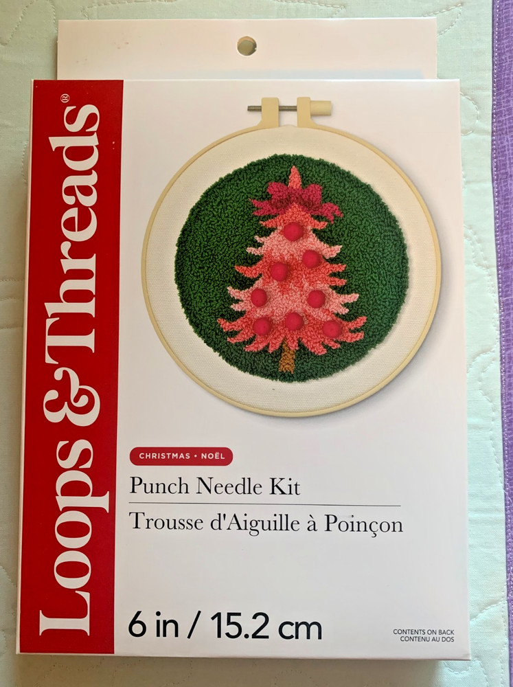 Loops & Threads Christmas Tree Punch Needle Kit - 6" - NEW