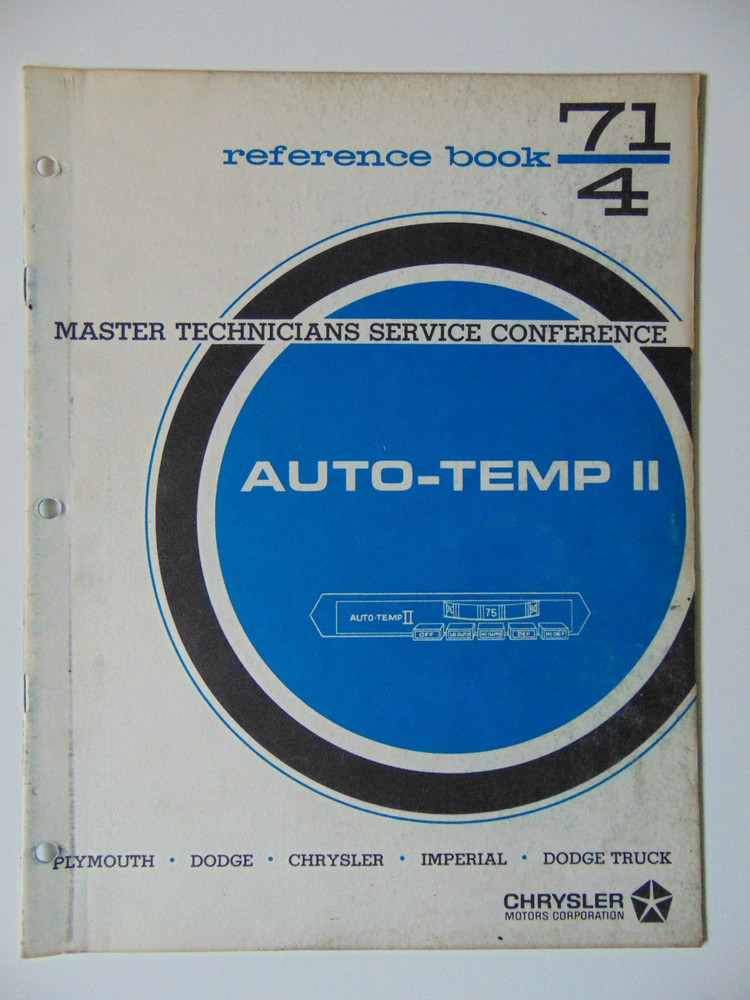 Original 1971 Master Technicians Auto-Temp II Reference Book-Plymouth,Dodge