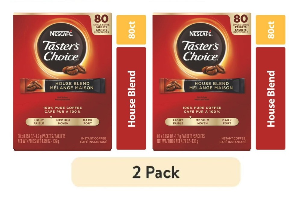 NESCAFE Taster's Choice Medium Light Roast Instant Coffee, 80 Packets