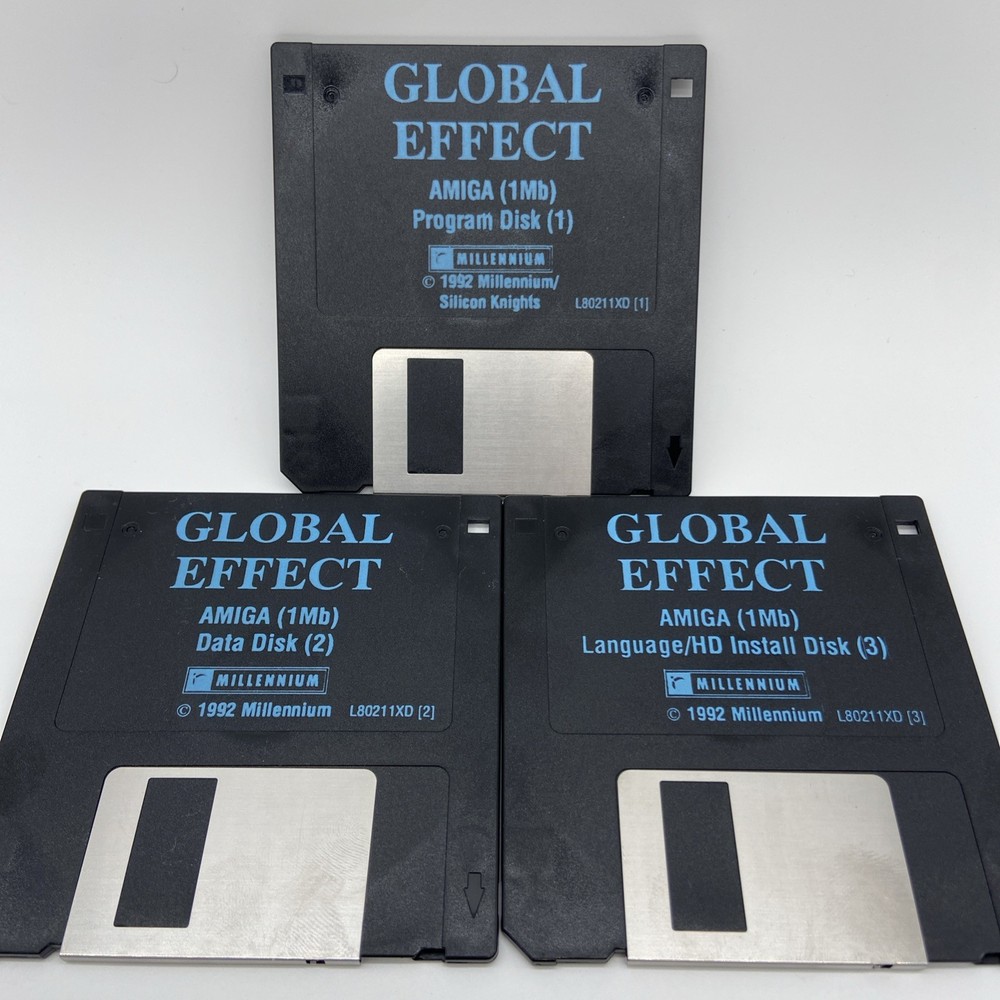 1992 GLOBAL EFFECT GAME AMIGA COMPUTER 3.5" INCH FLOPPY Disk Untested