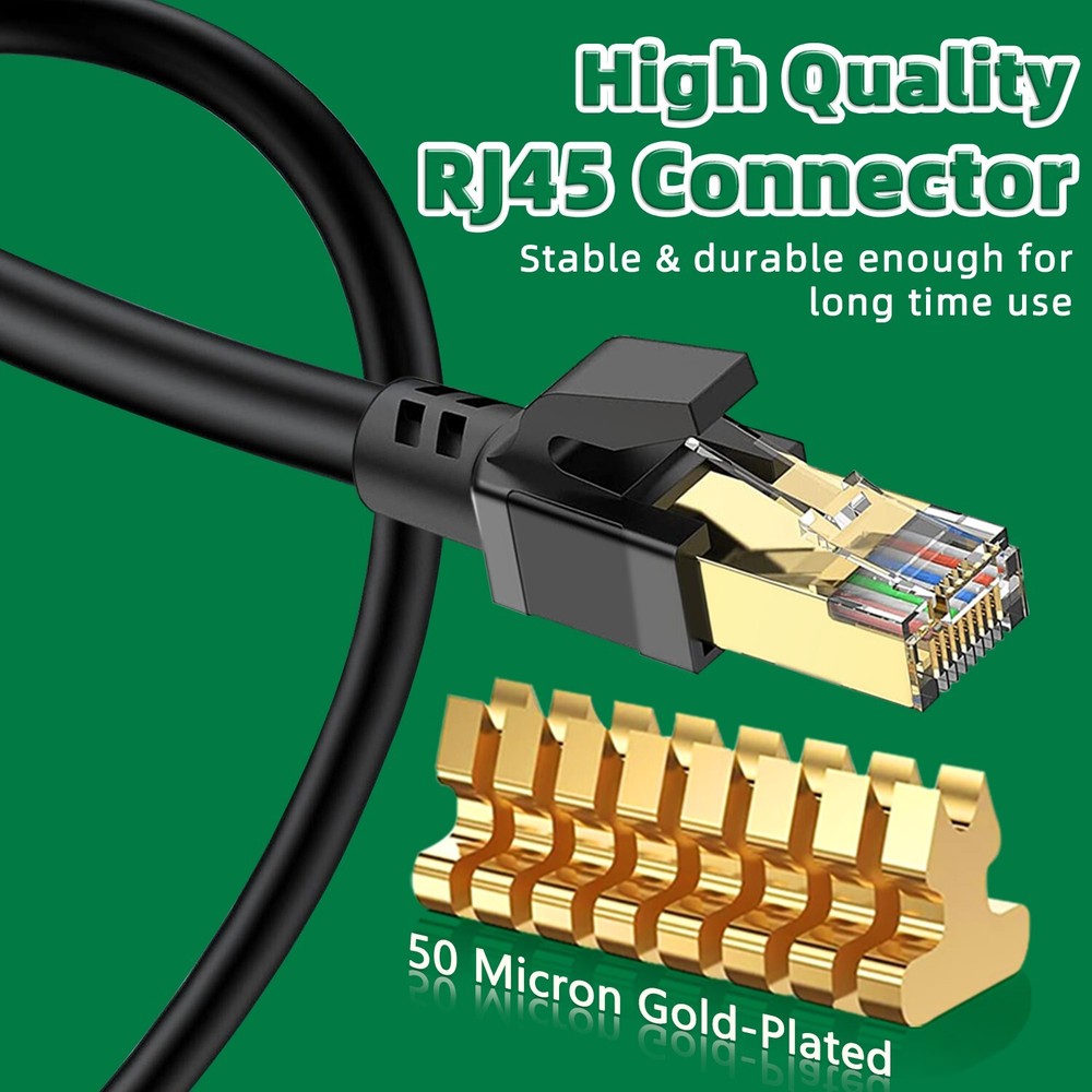 Cat8 Ethernet cable High Speed 40Gbps Patch LAN network Gold plated RJ45 batch
