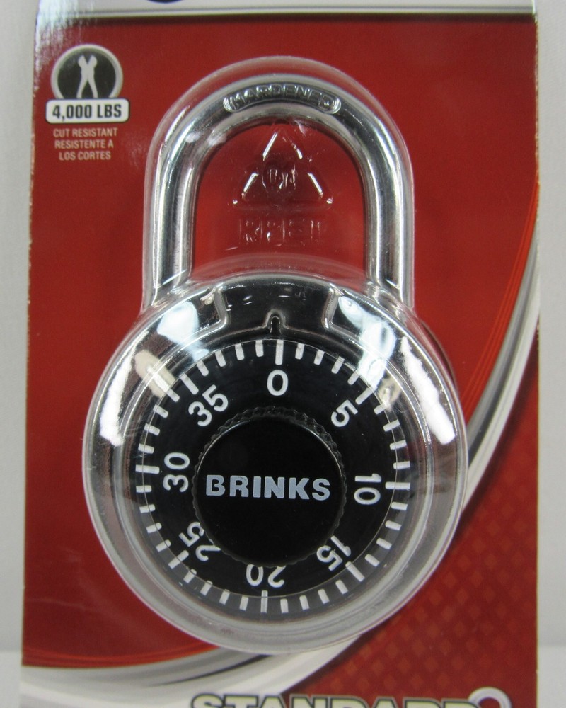 2- Brinks Padlock Standard Security 3 Dial Combination Lock #162-49002