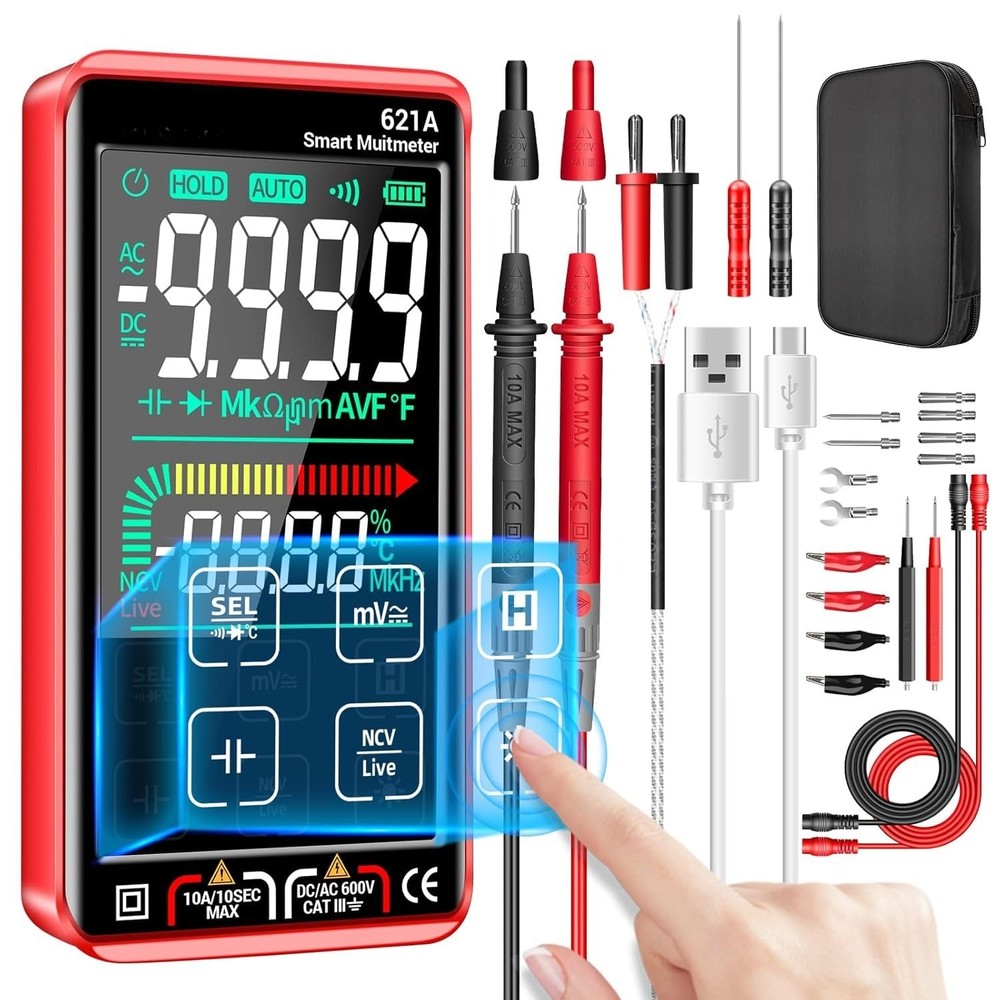 Digital Multimeter Tester Smart Touch TRMS Auto-Ranging 9999Counts Rechargeable