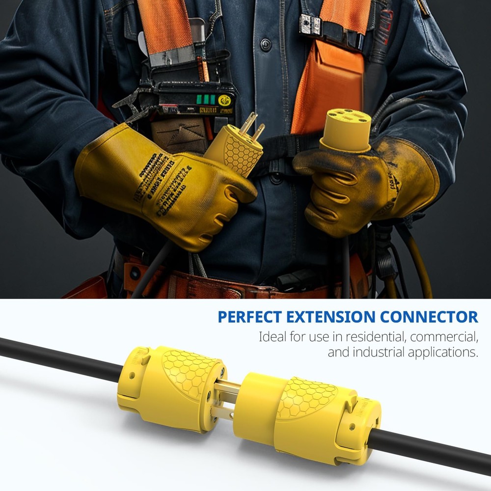 ThunderWay Electrical Replacement Plug & Connector Set, Extension Cord Ends M...