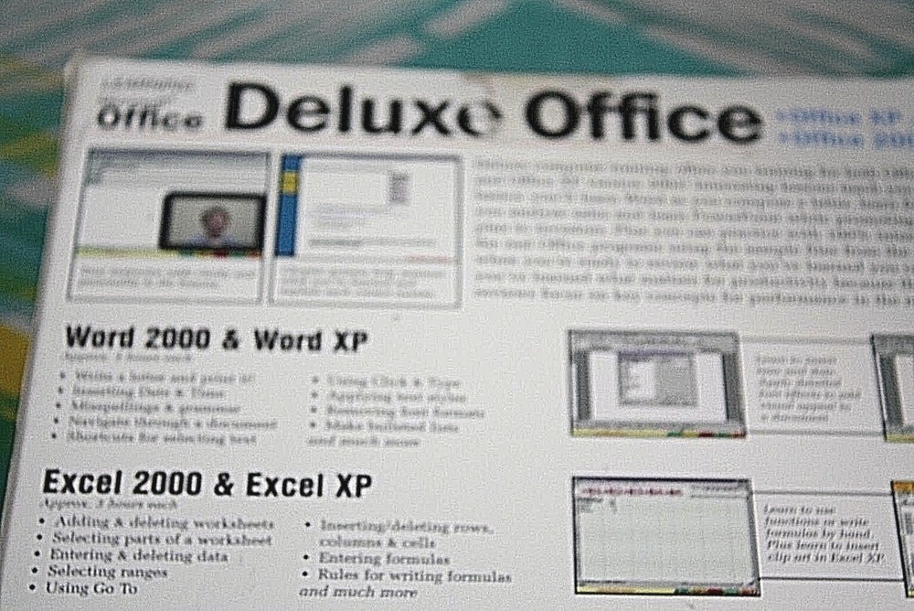 Microsoft Office XP & 2000 Training Deluxe Office 10 Tutorials on 4 CD-Roms-G-=