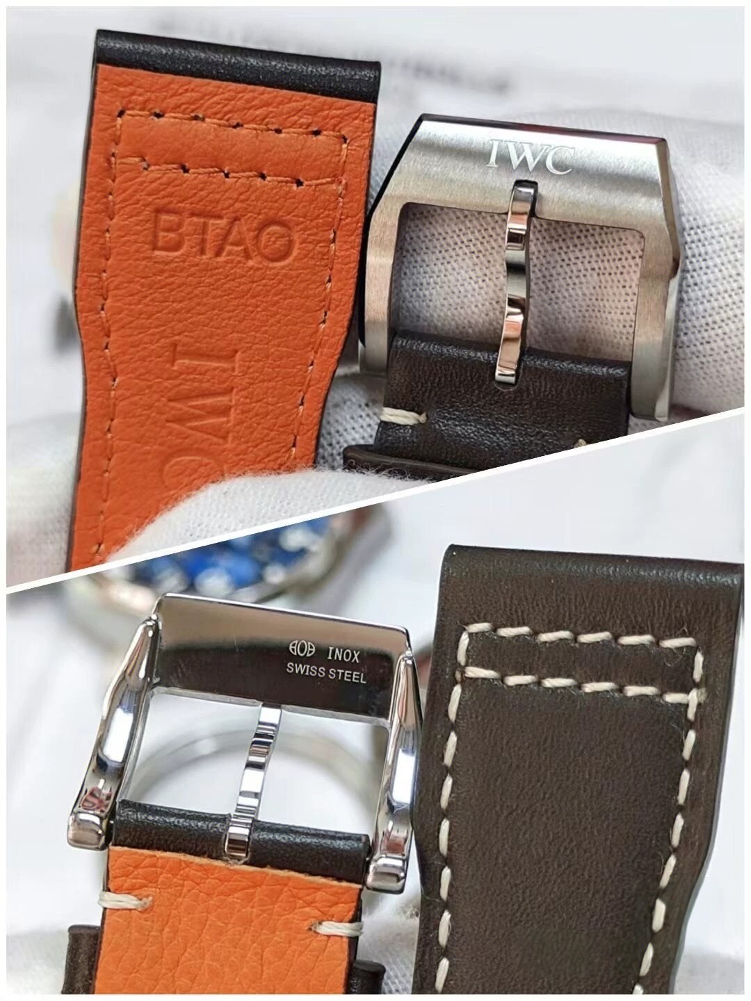 43mm Stainless Steel Watch Case With Band for IWC Pilot series ETA7750