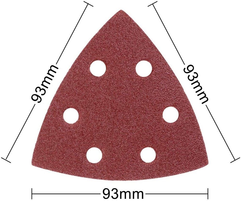 100PCS Triangle Sanding Pads Hook Loop Sandpaper 3-1/2 in Oscillating Multi-Tool