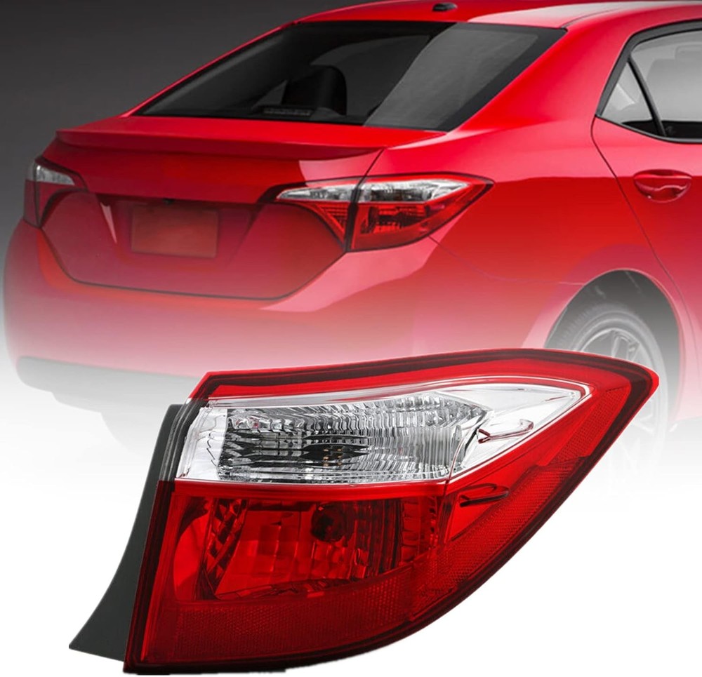 Outer Right Tail Light Assembly Replacement for Corolla OE-Style 2014-2016