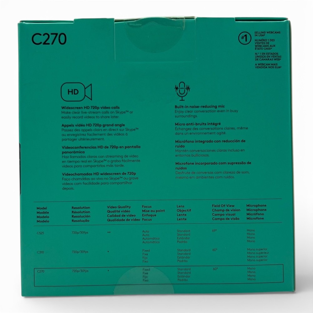 Logitech C270 Web Camera-Widescreen HD Video Calling |Noise-Reducing Mic (0739)