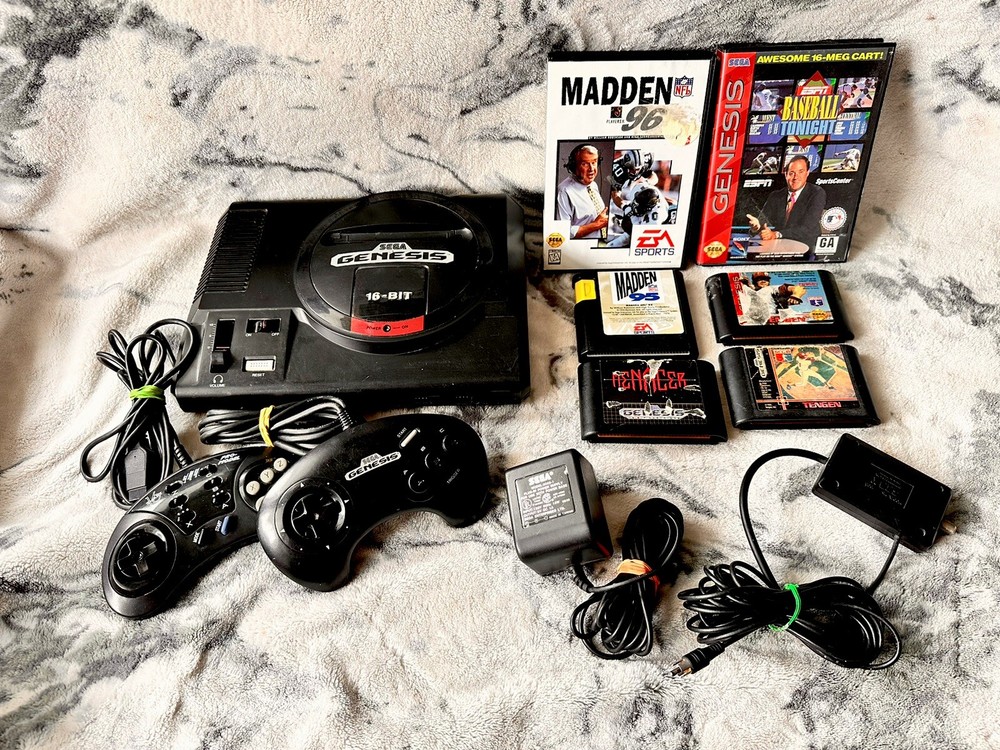 Sega Genesis Console - 2 Controllers And Games