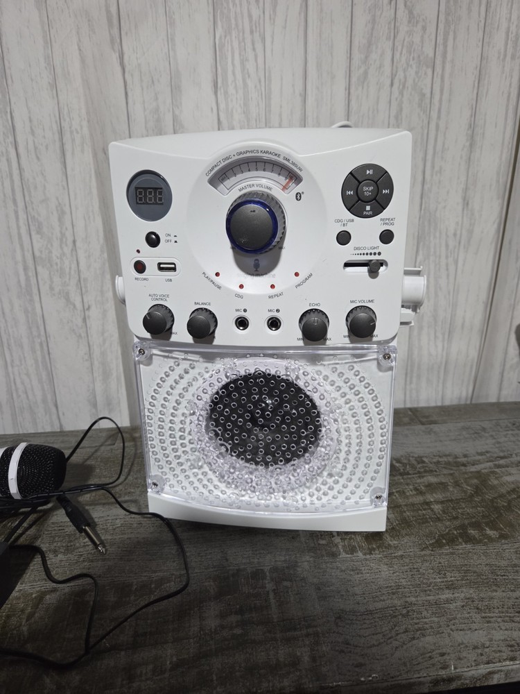Singing Machine, SML385UBK, Bluetooth Karaoke System with LED Lights, USB, CD+G