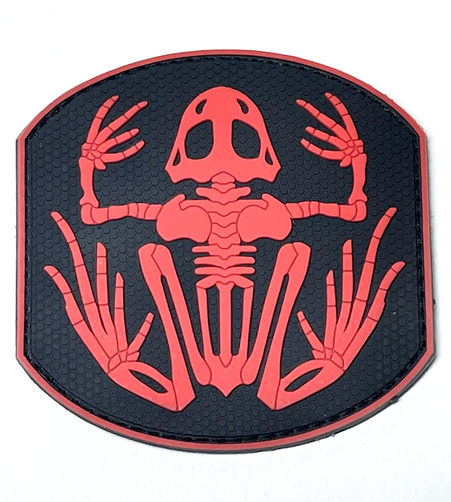 Red Frogman Navy Seal PVC Patch, Hook and Loop Tactical Morale Patch