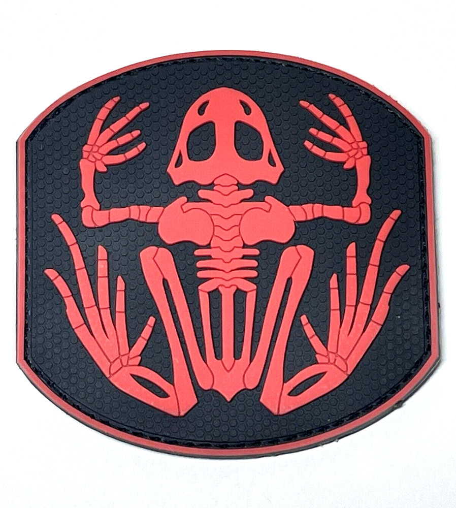Red Frogman Navy Seal PVC Rubber Patch, Hook and Loop Tactical Morale Patch