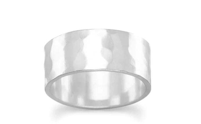 8mm Hammered Band Ring