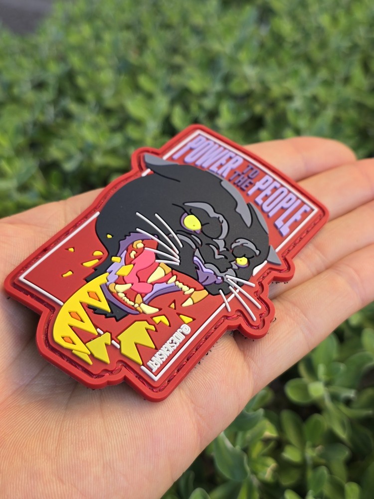 Black Panthers Hook And Loop PVC Patch