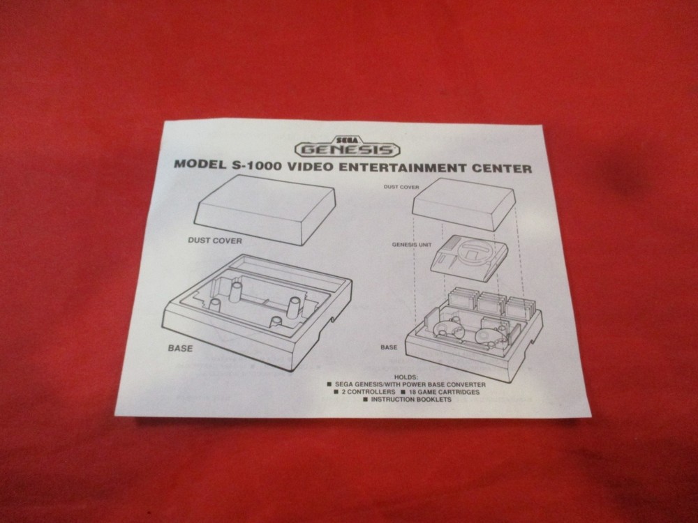 Sega Genesis ALS Industries Console Storage Compartment Case Insert Sheet ONLY