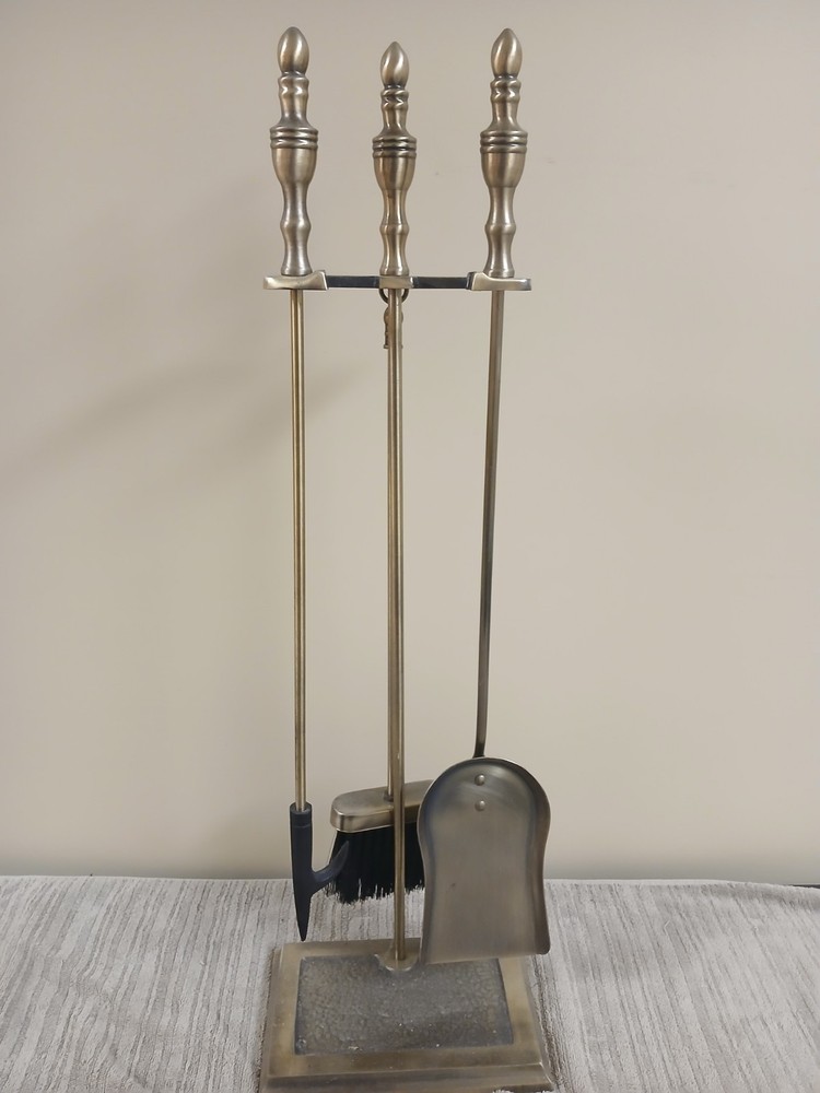 Fireplace Poker Set 3 Piece Chrome Set.
