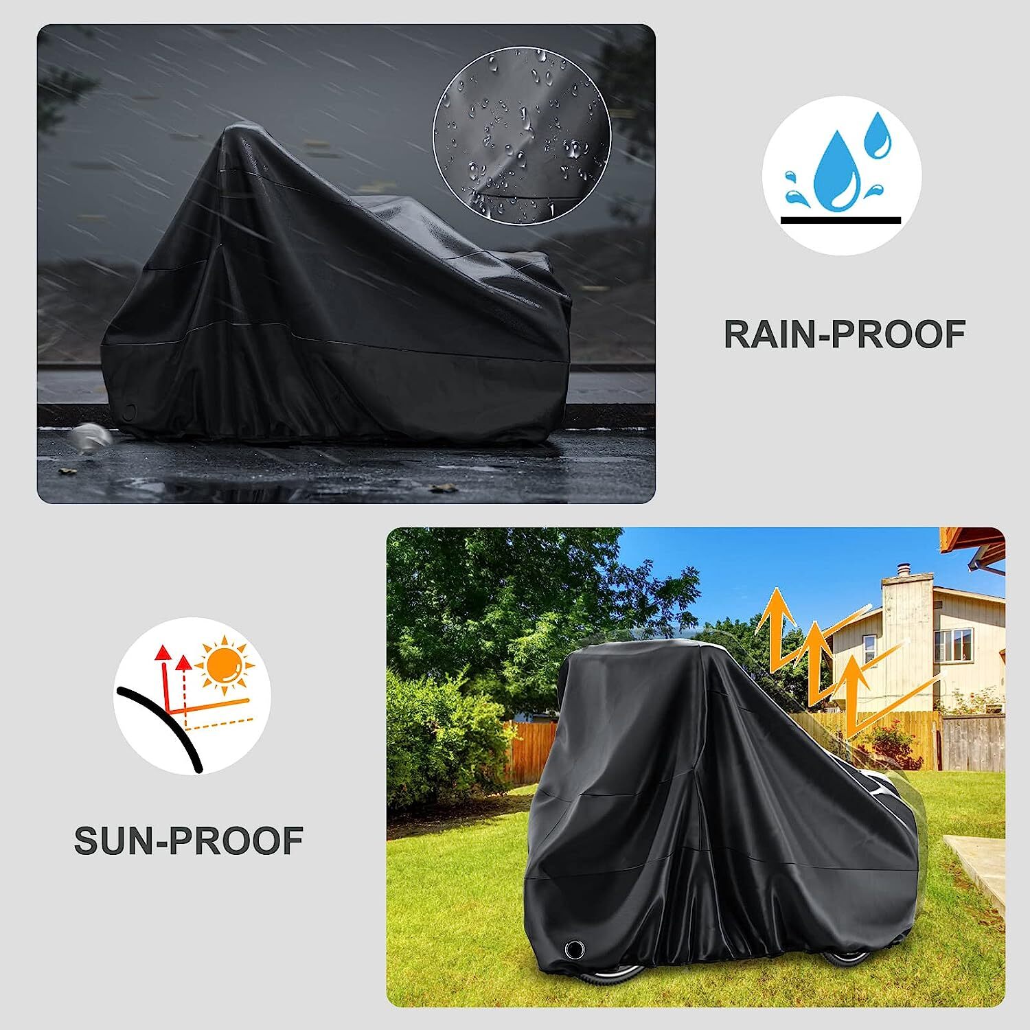 SLSY Bike Cover Waterproof Bicycle Covers Rain Sun UV Dust WindProof &Lock Hole