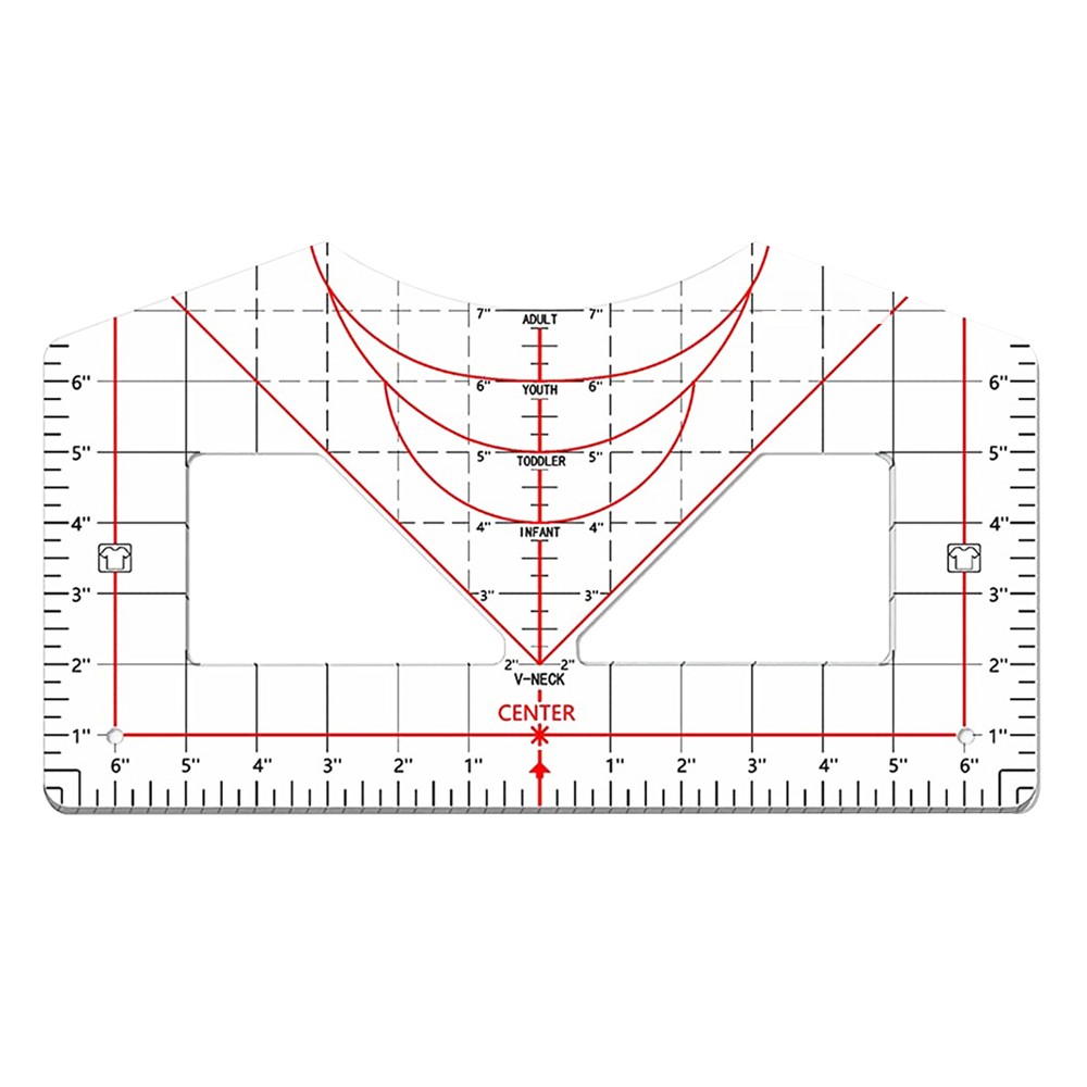 Acrylic Tshirt Ruler Guide Measurement Tool T Shirt Ruler for Heat Press