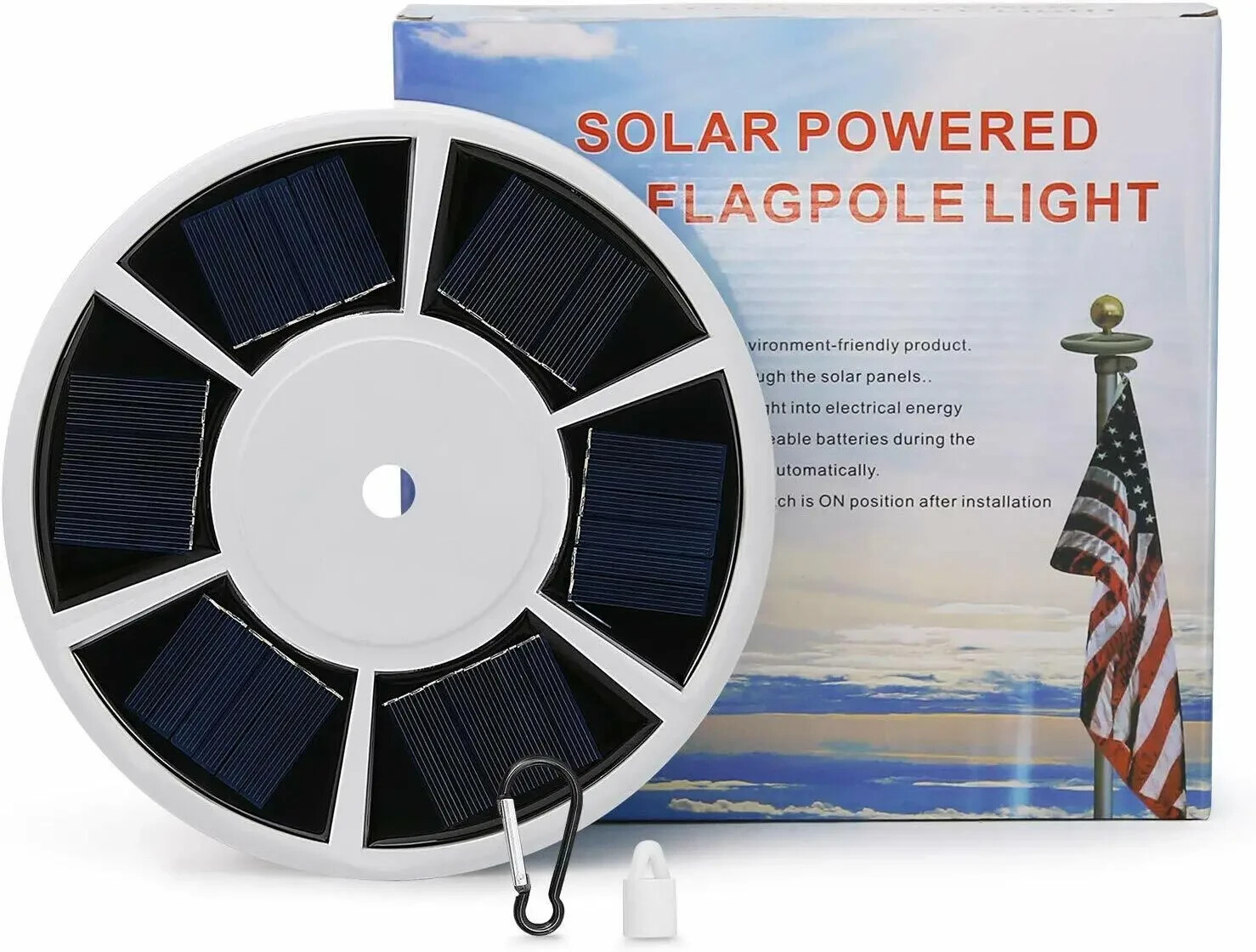 26 LED Solar Powered Flag Pole Light Auto Active Super Bright Outdoor Waterproof