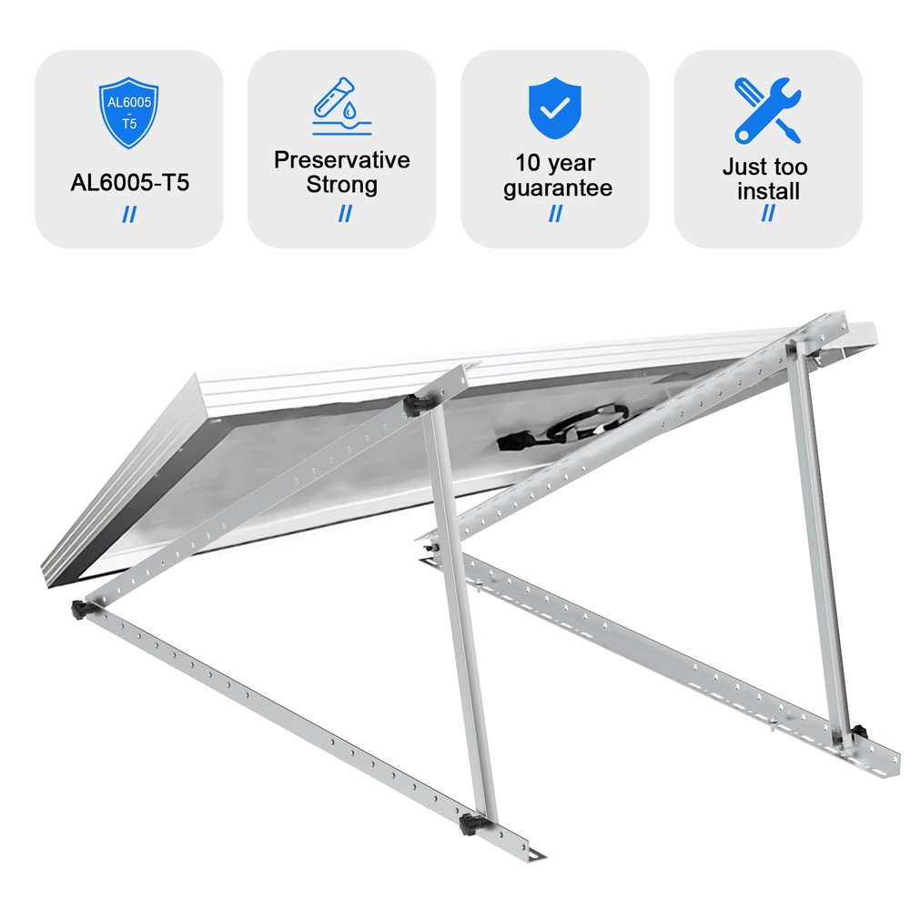 2x Solar Panel Mounting Bracket Adjustable Angle Tilt Mount Fixing Wall Roof US