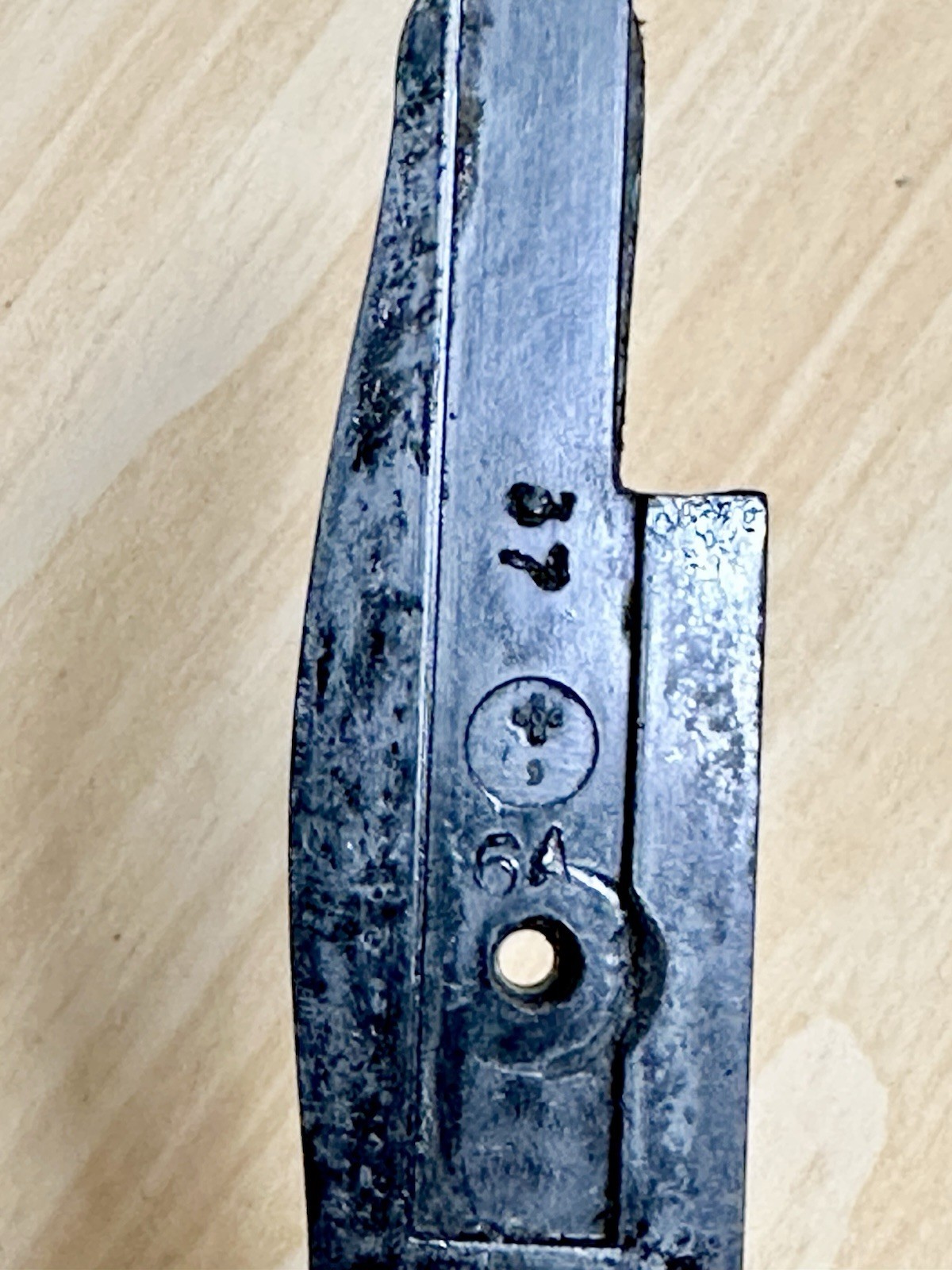 Pre-WWI US M1905-E1 10” Bayonet SA 1909 Springfield Armory Marked USS OKLA BB 37