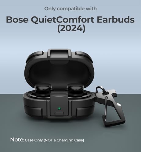 for Bose QuietComfort Earbuds Protective Case with Drop-Proof Lock, Black