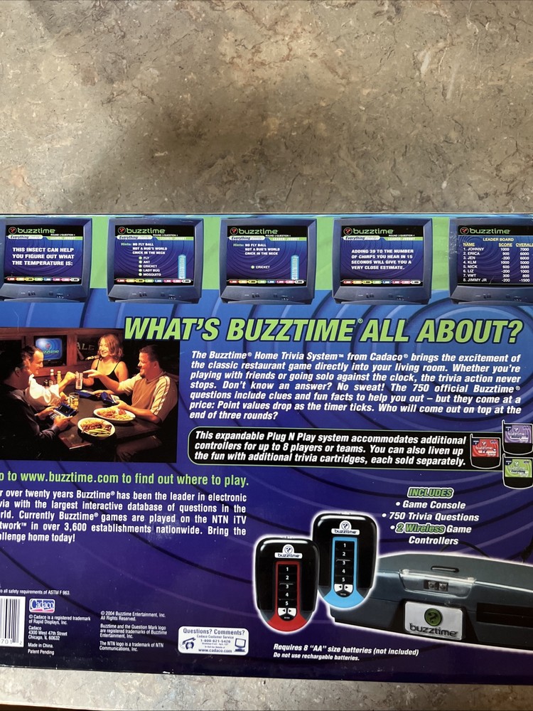 Buzztime Home Trivia System Console & 2 Wireless Controllers