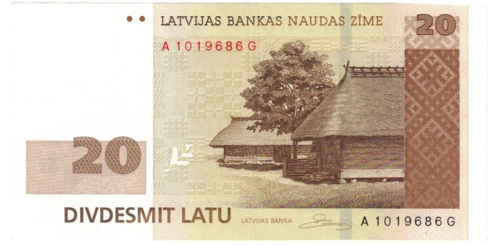 Latvia 20 Latu 2007 EF
