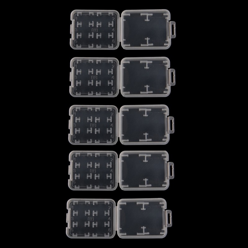 5 Pcs for MMC / Memory Card Transparent Plastic Storage for Case with 5