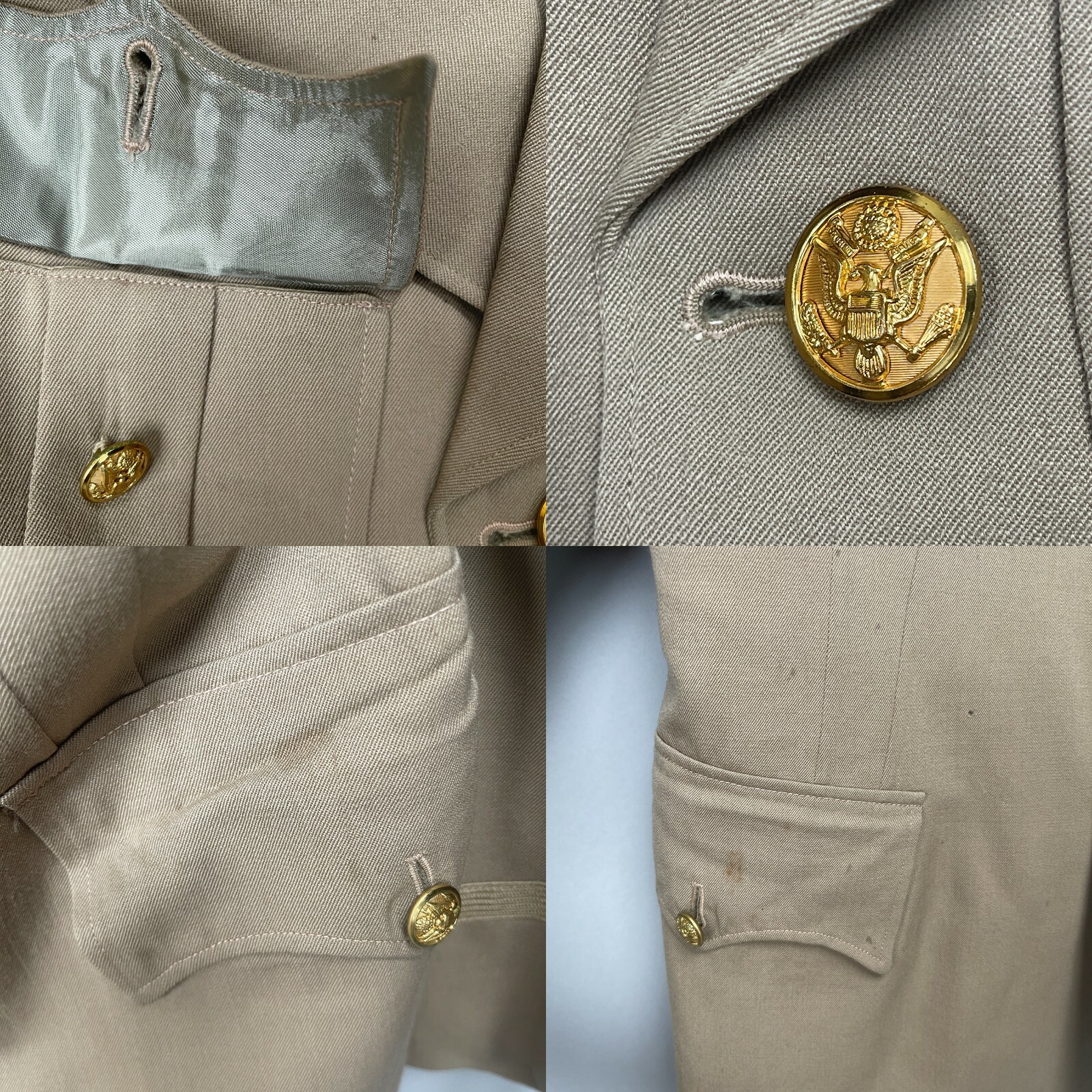 Vintage WWII 1943 US Army Issued 575 Summer Uniform Tunic Pants 5 Bars Size 34S