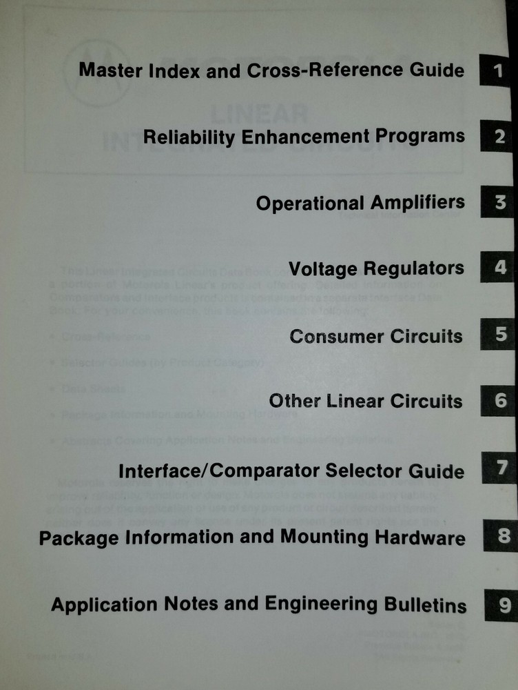 USED 1979 Motorola Linear Integrated Circuits