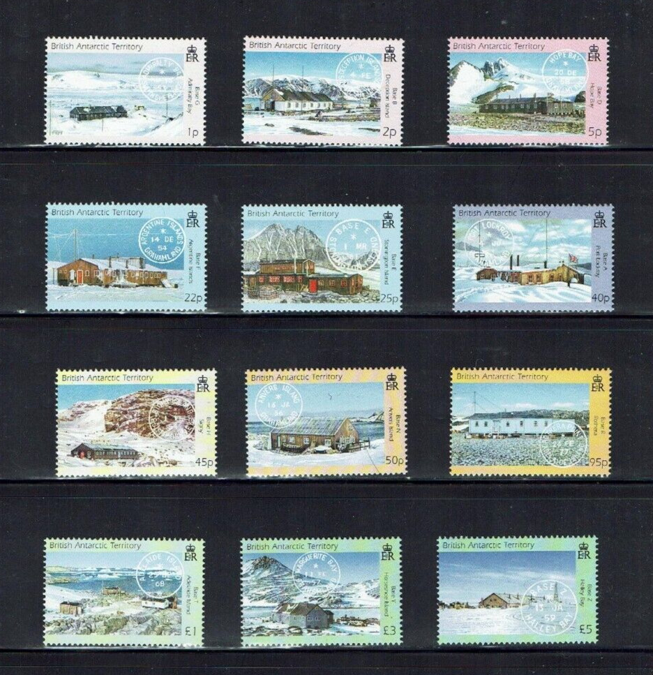 British Antarctic Territory: 2003, Research Bases and Postmarks,  MNH set.
