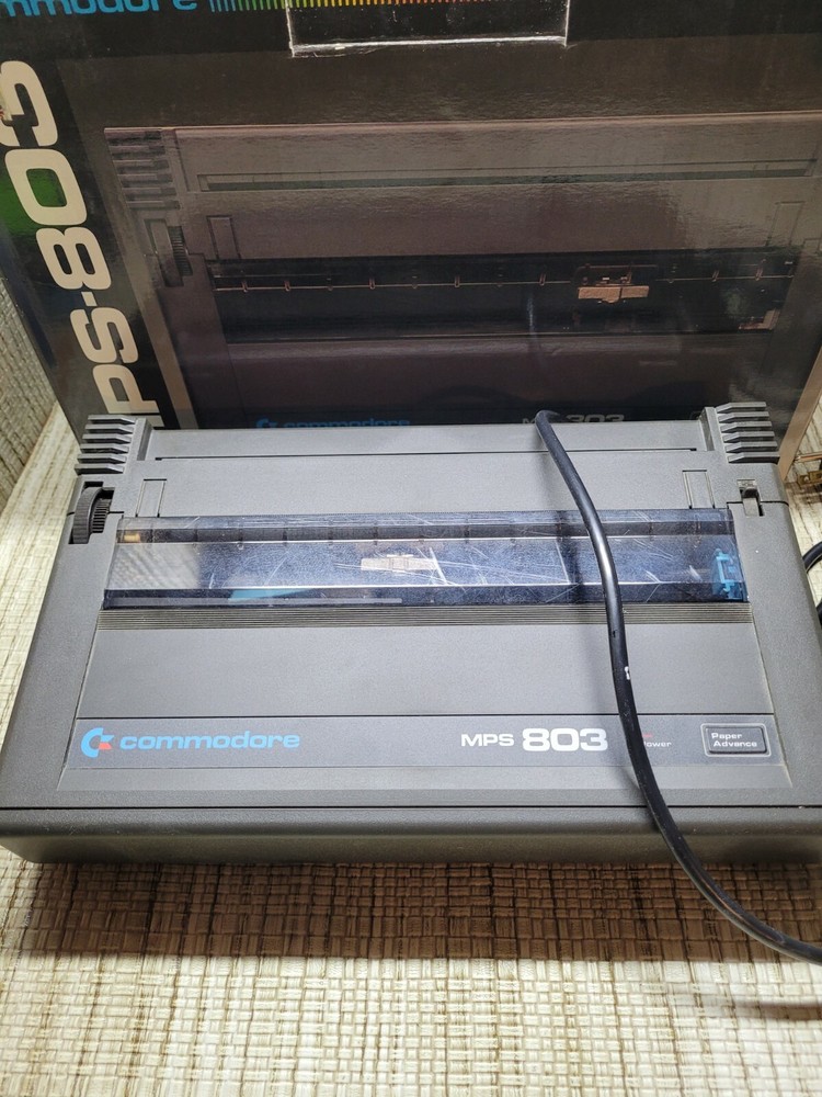 Commodore MPS-803 Dot Matrix Printer with Box UNTESTED POWERS ON