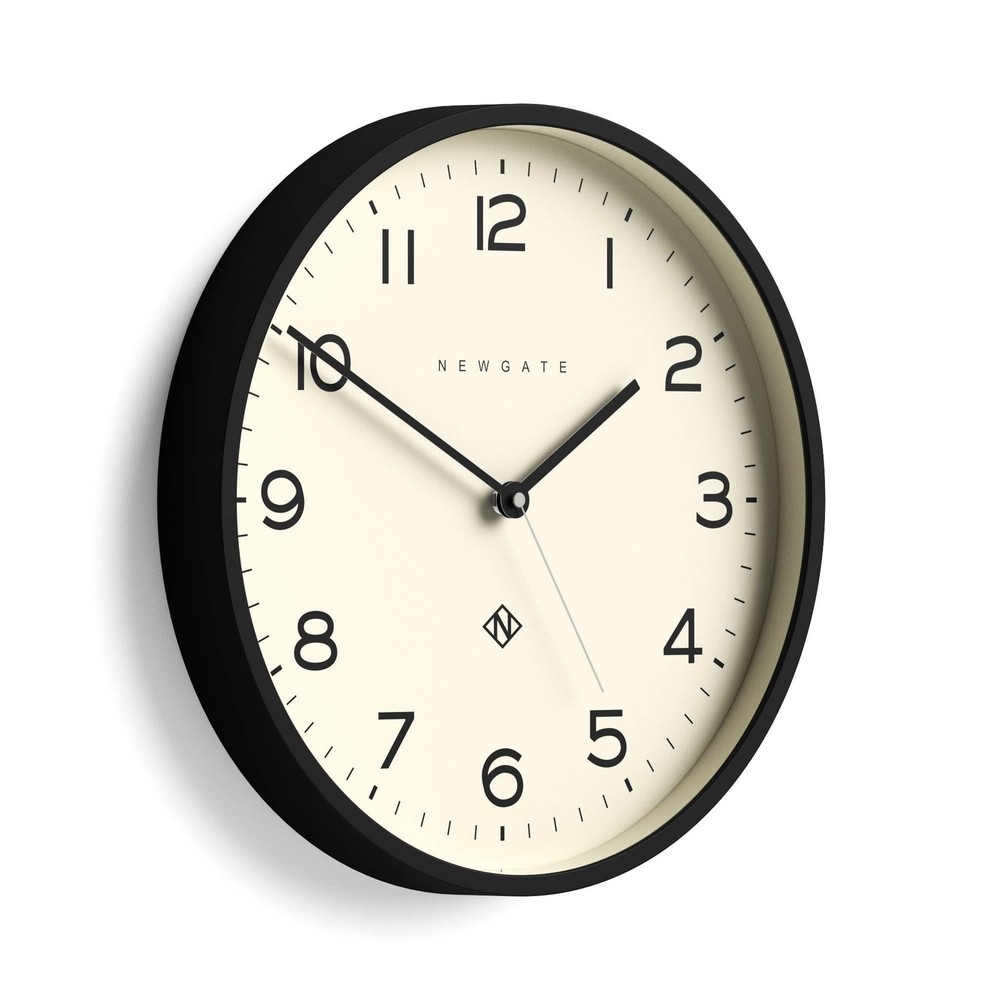 NEWGATE® Number Three Echo wall Clock | Modern Round Clock | 37cm | Black |