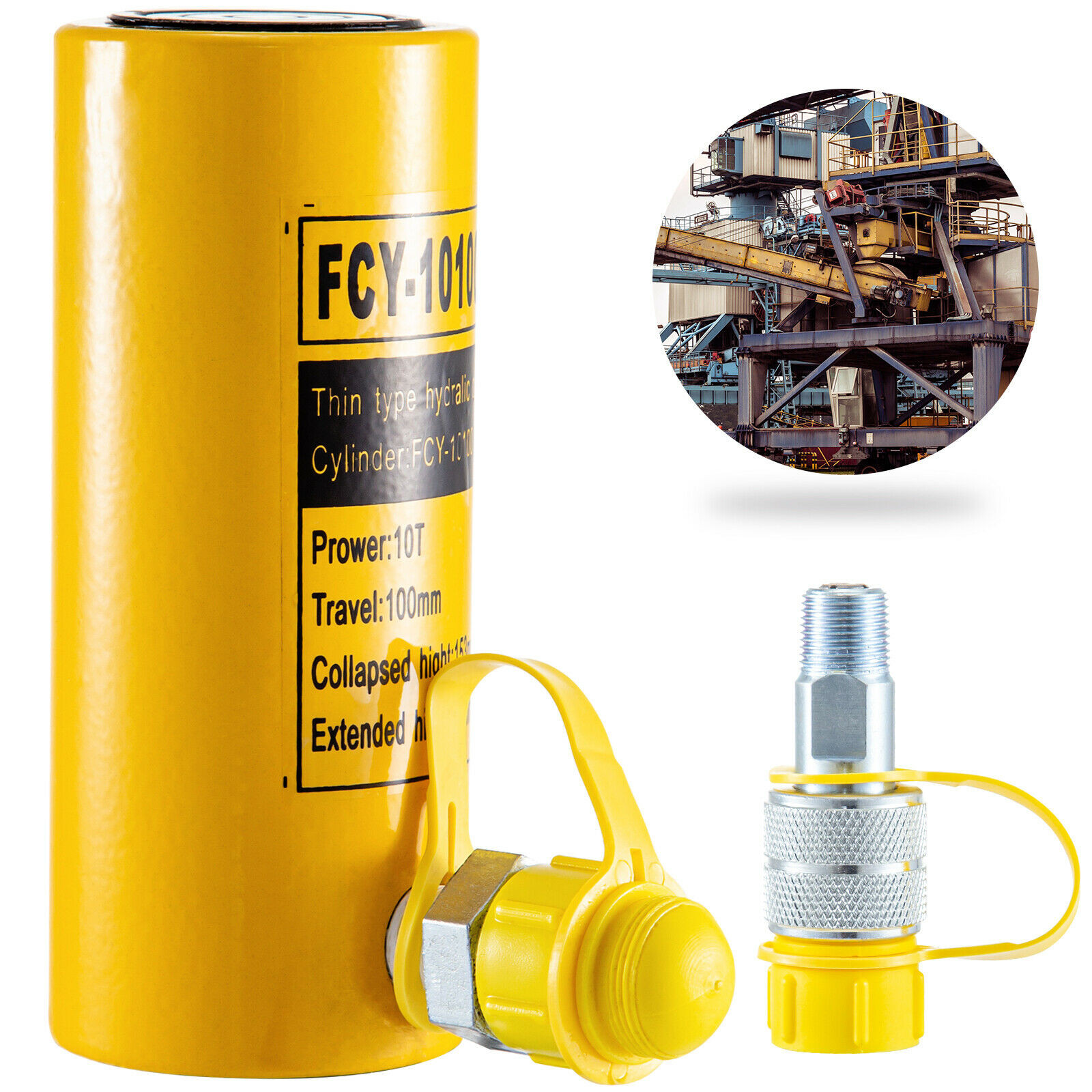 Hollow Ram Hydraulic Cylinder Jack 30 Ton / 66000 lbs Single Acting 4" Stoke