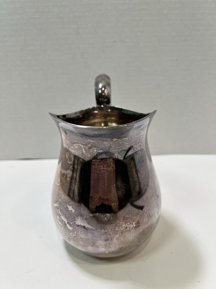 Reed & Barton 968 Silver Plate 6" Pitcher Creamer Vintage Patina Curved Handle