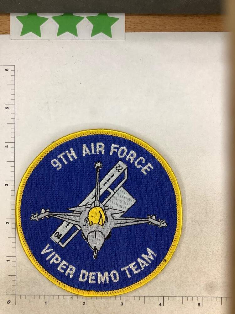 USAF 9TH AIR FORCE VIPER DEMO TEAM SQUADRON PATCH YELLOW BORDER