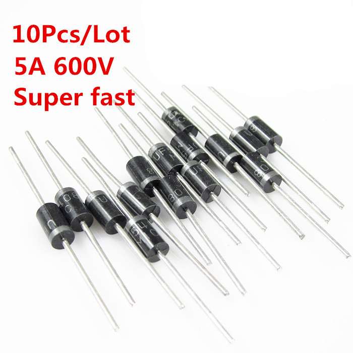 High Quality 20Pcs 600V 5A Diode SF58 Super Fast Rectifier DO-27