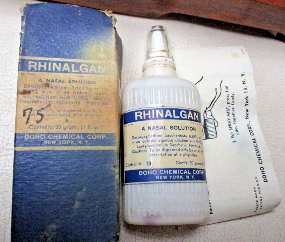 VINTAGE RHINALGAN -NASAL SOLUTION1 fl oz - EMPTY IN BOX