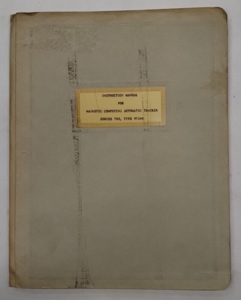 Wilcox Series 703/Type 97248 Magnetic Computing Automatic Tracker Instruction