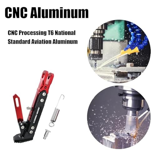 Universal Motorcycle Kickstand Accessories Motor Modified CNC Adjustable Red 2