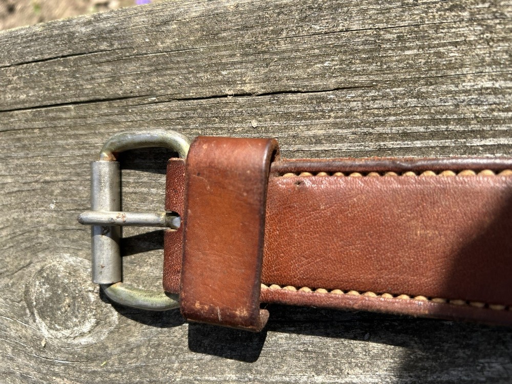 Leather Western Back Cinch With Rollers
