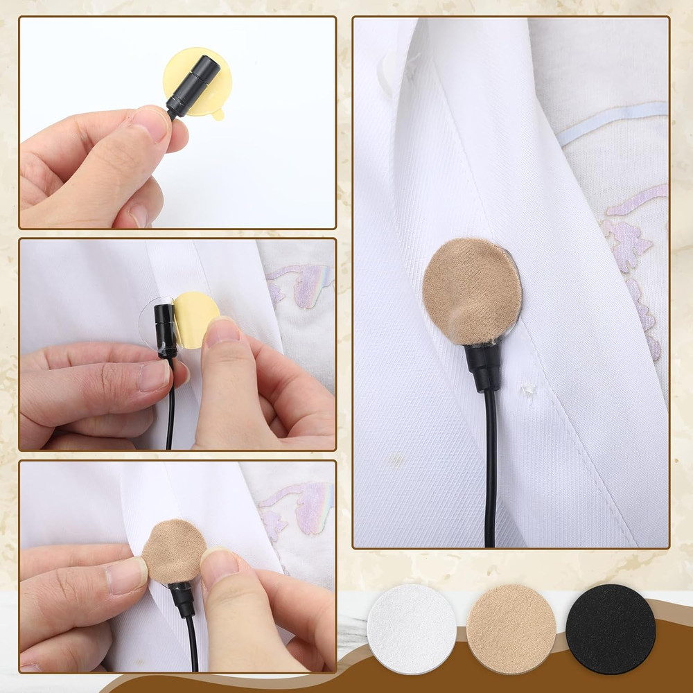 30 Pieces Reusable Lavalier Microphone Covers Lavalier Windscreen Tape Microphon